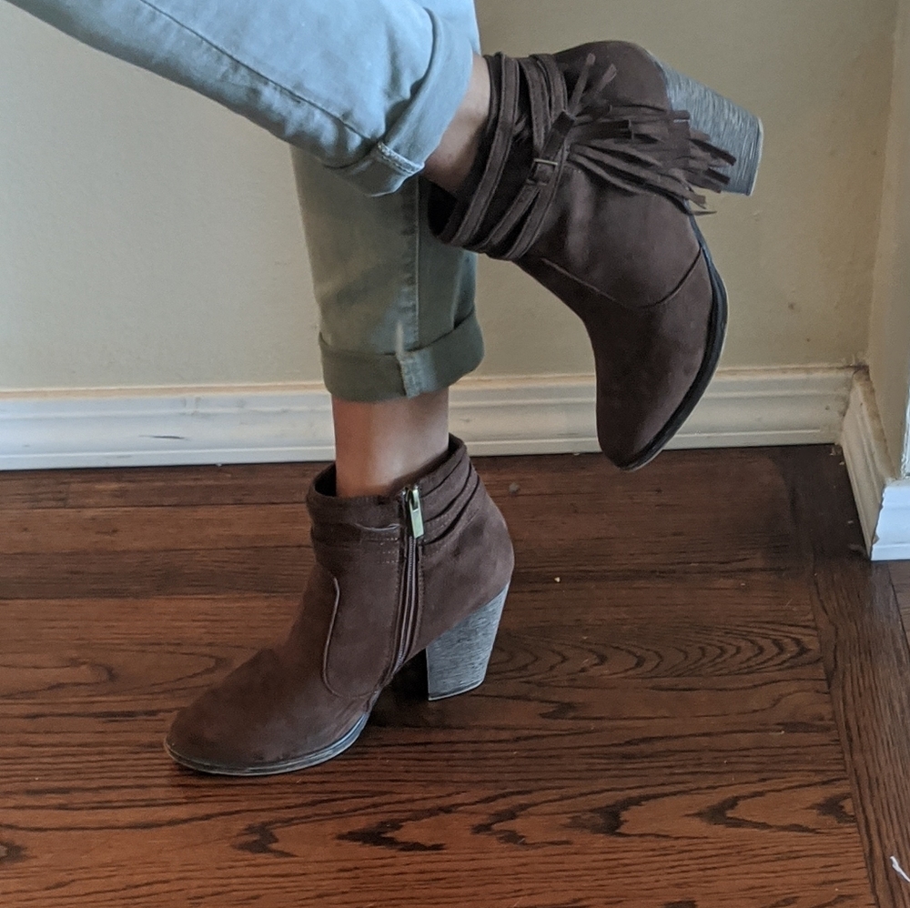 Chocolate Brown vegan ankle boots / booties